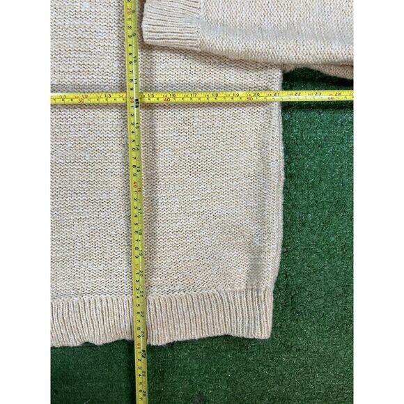 Haven Well Within Cowl Neck Tunic Sweater Size M Chunky Knit Beige Minimalist - Picture 5 of 5